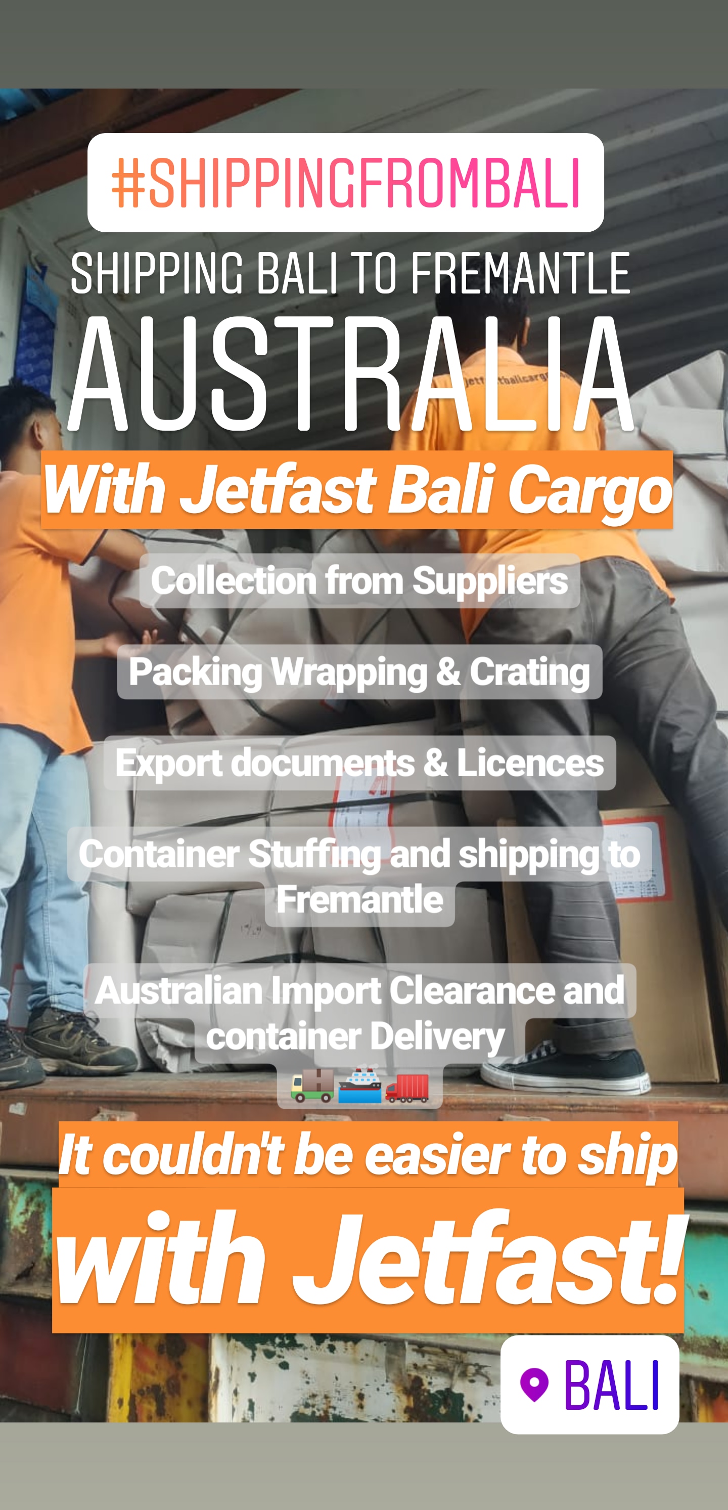 Shipping From Bali to Australia