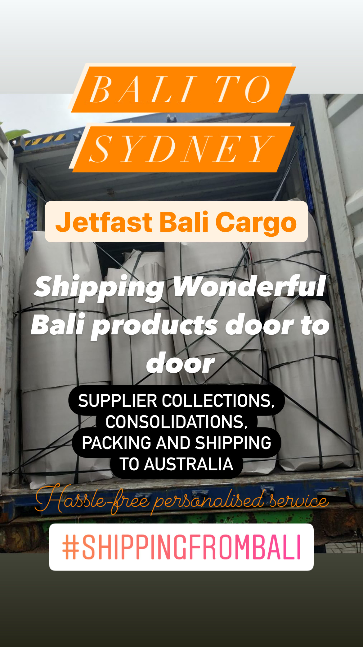 Bali Freight to Australia Shipping to Sydney